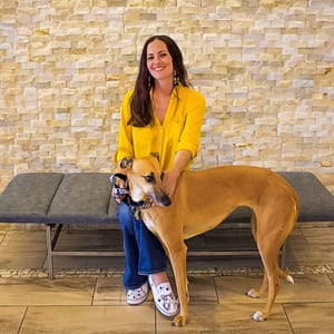 Chloe DiVita & her greyhound, Silka